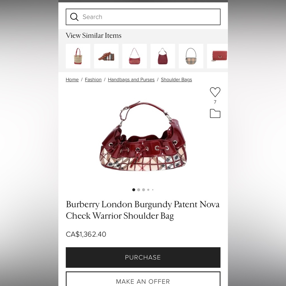 Authentic Burberry warrior bag